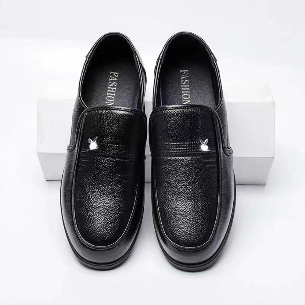 Leather Shoes Korean Version of Fashion Business Dress Breathable Casual Shoes Father's Day Gift Giving One Pedal Men's Business Leisure