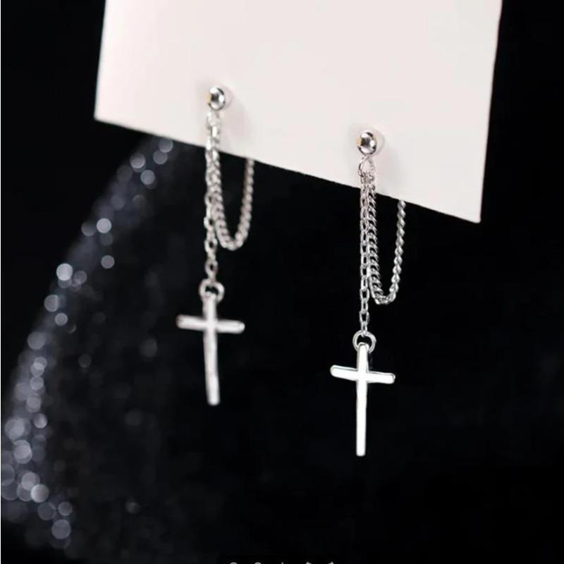 Cross Earrings And Earrings For Women, With A Cold And Niche Design, Fashionable Temperament, Sweet And Cool Earrings And Ear Accessories.