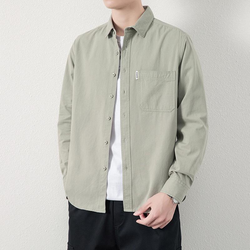 Primavera e autunno nuovi uomini manica lunga camicia tendenza camicia casual giacca larga