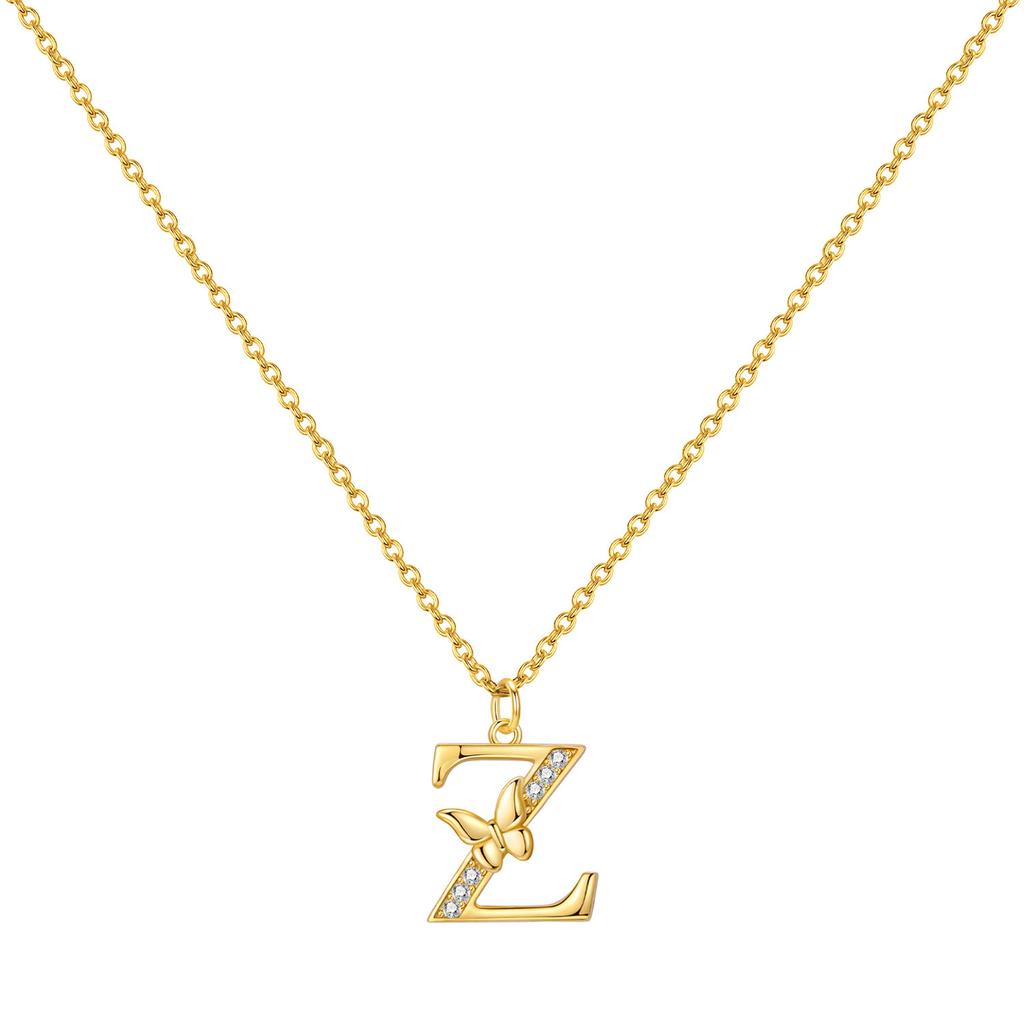 Orstarry 925 Silver Golden A-Z Lucky Letters Necklace Pendant Necklace for Women Birthday Gifts Fashion Fine Jewelry