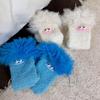 Women Girls Winter Thick Coral Fleece Cartoon Big Mouth Monster Plush Sleep Socks Warm Soft Home Socks