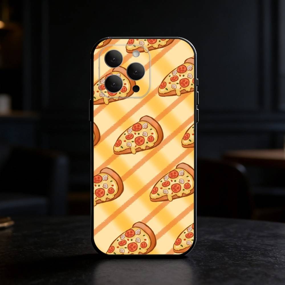 Delicious P-Pizza C-Cheese Phone Case Silicone black Soft For IPhone 17,16,15,14,13,12,11,SE,Plus Pro Max