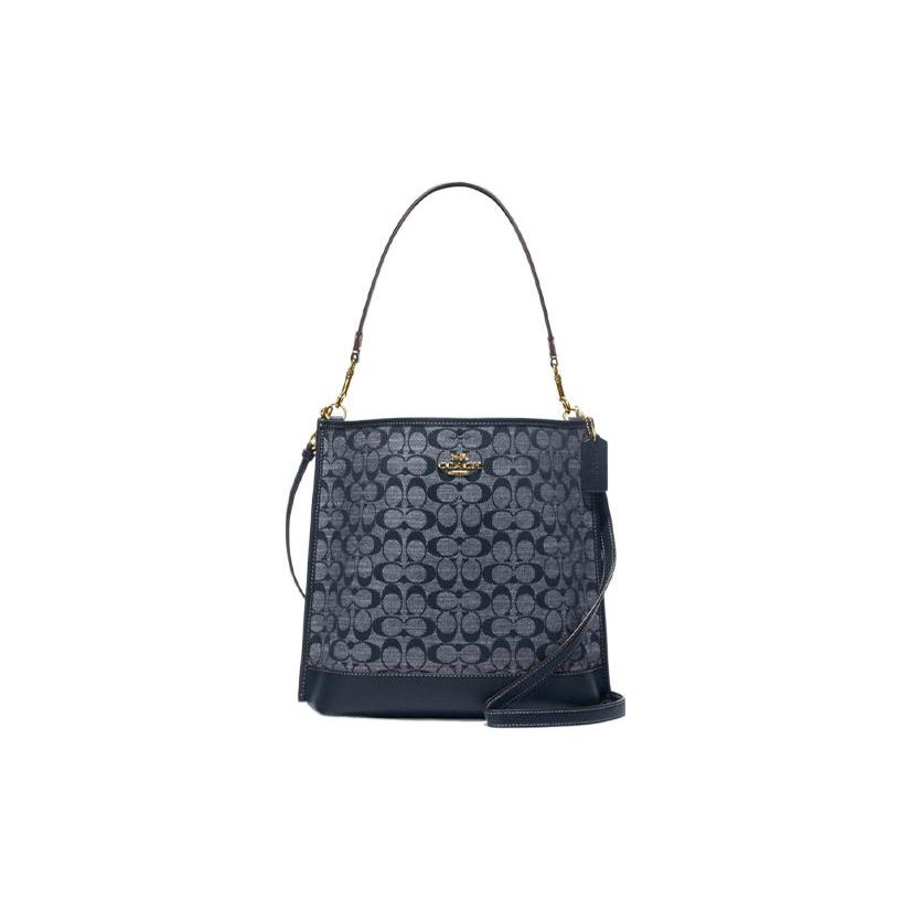 

Coach Mollie Classic Monogram Jacquard Bucket Bag Women handbags Denim-Blue CH229-IMDEI Basic Set (Bag+Dust Bag)