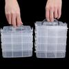 3-layers Plastic Storage Box Detachable Crafts Tool Case  Rings Jewelry Display