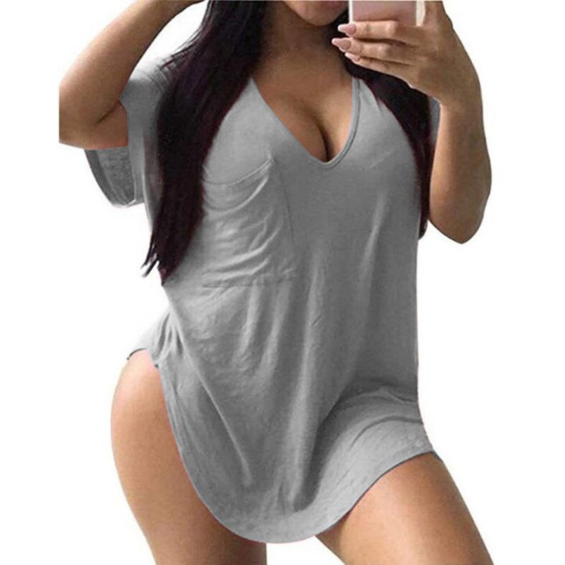 Oversized Tshirts for Women Workout Plus Size Tops V Neck Short Sleeve Shirts Casual Loose Fit Basic Tees