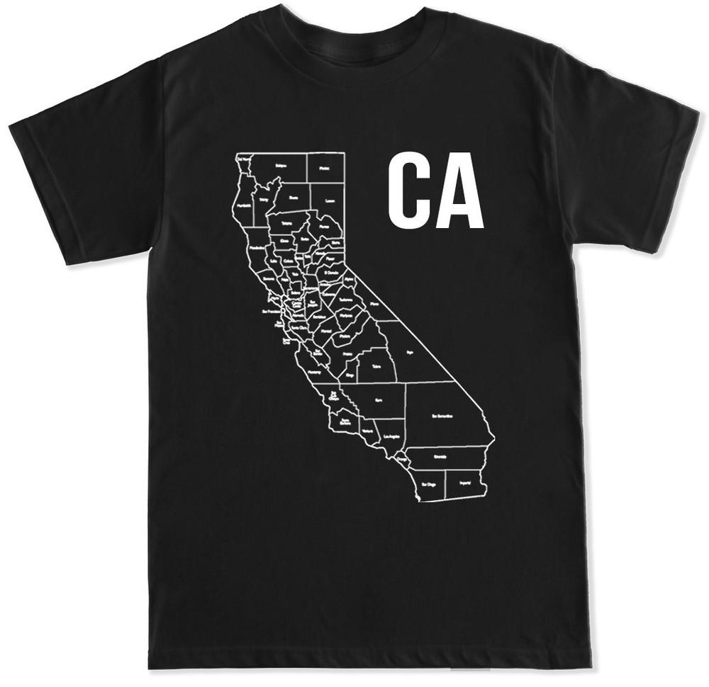 CA CALIFORNIA MAP GOLDEN STATE PRIDE GEOGRAPHY CALI LA SF SD COUNTY MENS T SHIRT Unisex T-Shirt XL