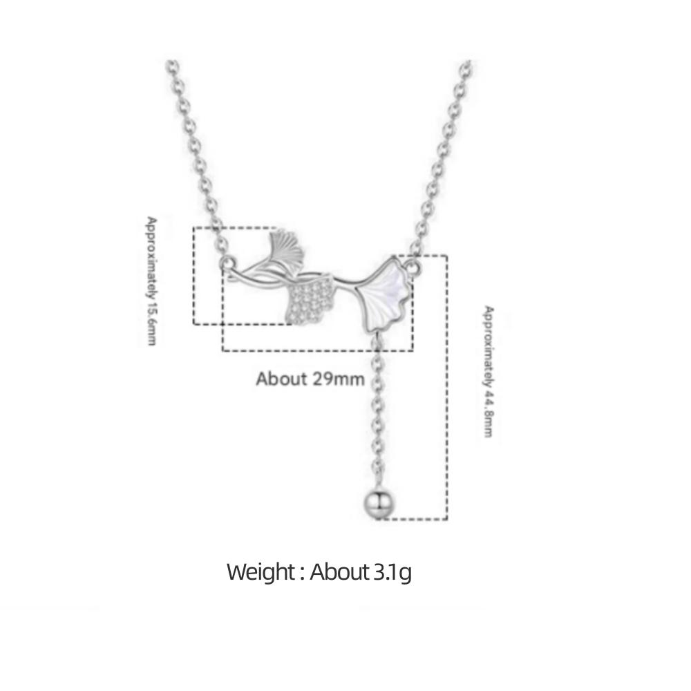 925 Sterling Silver Light Luxury Fashion Clover Apricot Zircon Necklace Birthday Party Anniversary Gift