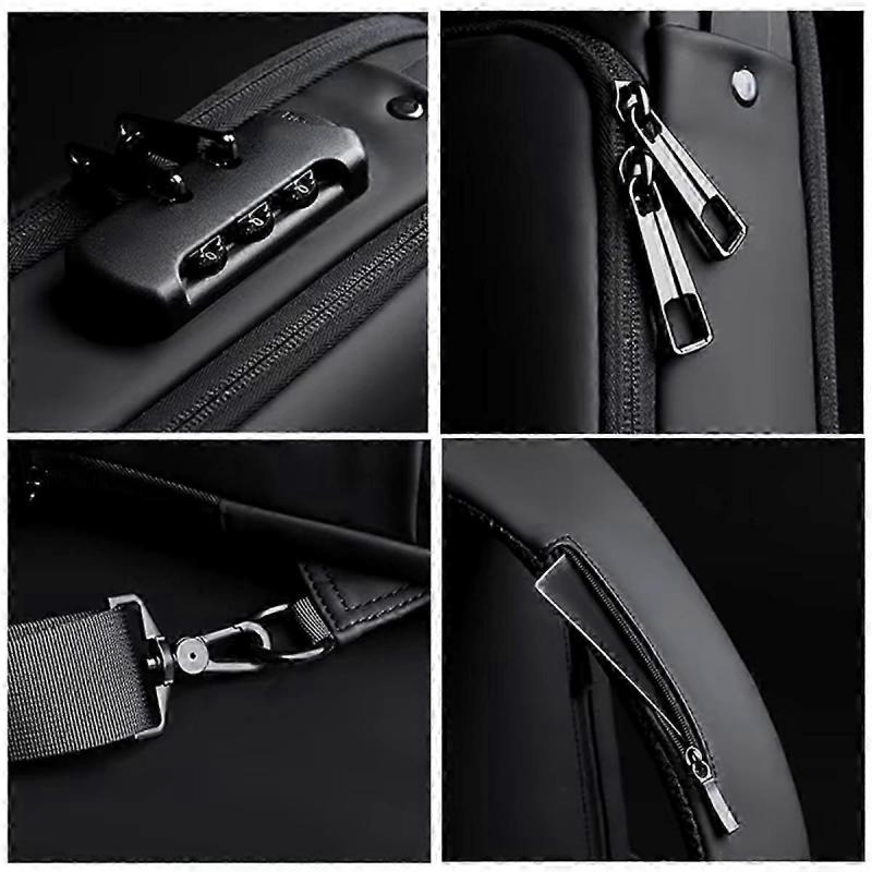 Men'S Chest Bag - Anti-Theft Crossbody Sling with USB Charging Port, Sport & Travel Messenger Pack