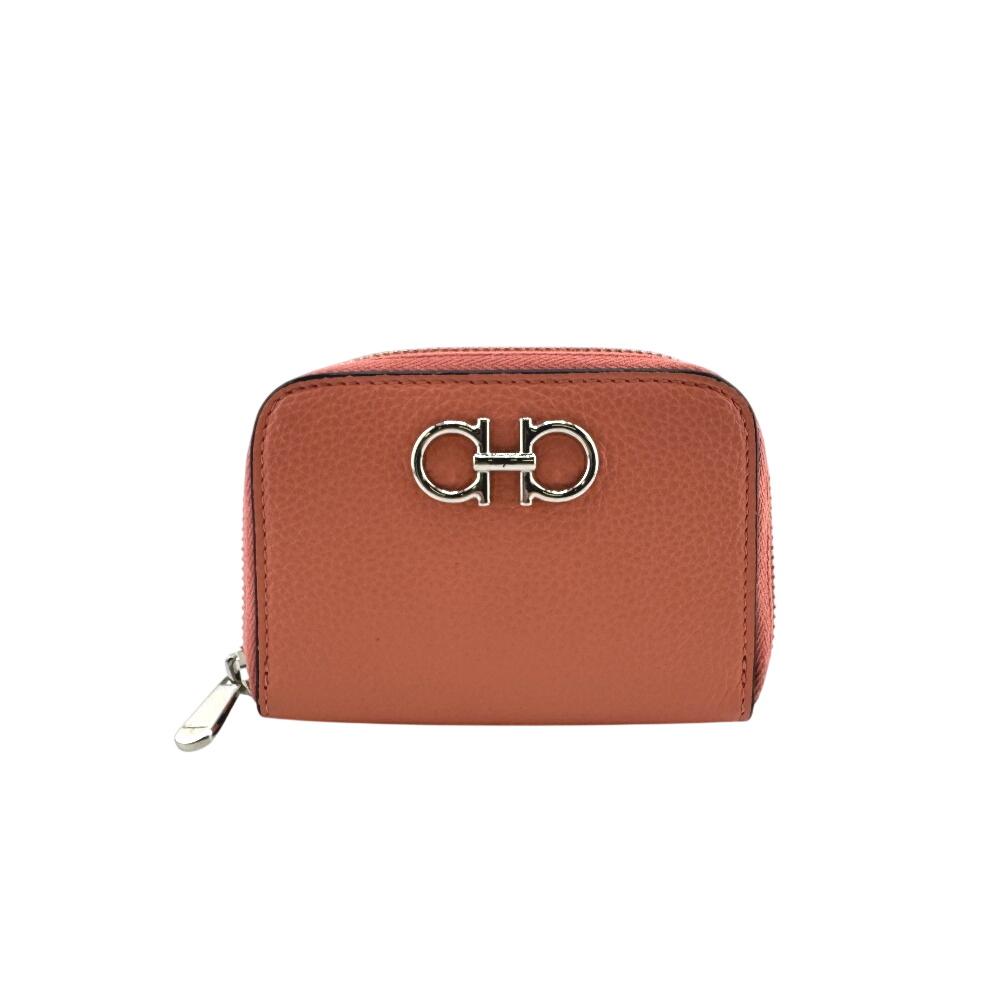 Salvatore Ferragamo Zip Around Gancini Corrad leather Coin case pink leather Women Used