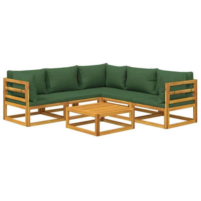 VidaXL Garden Lounge Set with Cushions 6 Pcs, Sofas with Backrest, Furniture Set with Coffee Table Patio Terrace, 3155319