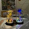 Rose Flower Preserved in Glass Dome with Night Light - Mother's Day or Birthday Gift Ornament