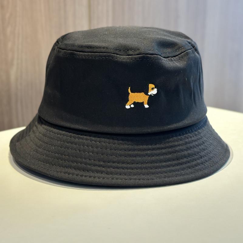 Small fresh embroidery puppy bucket hat women's summer versatile fashion sunscreen sun hat