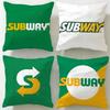 Classic Restaurant Brand Subway Cushion Cover Soft  EasyWash Pillow Case  Versatile for Couch Bed Travel and Office