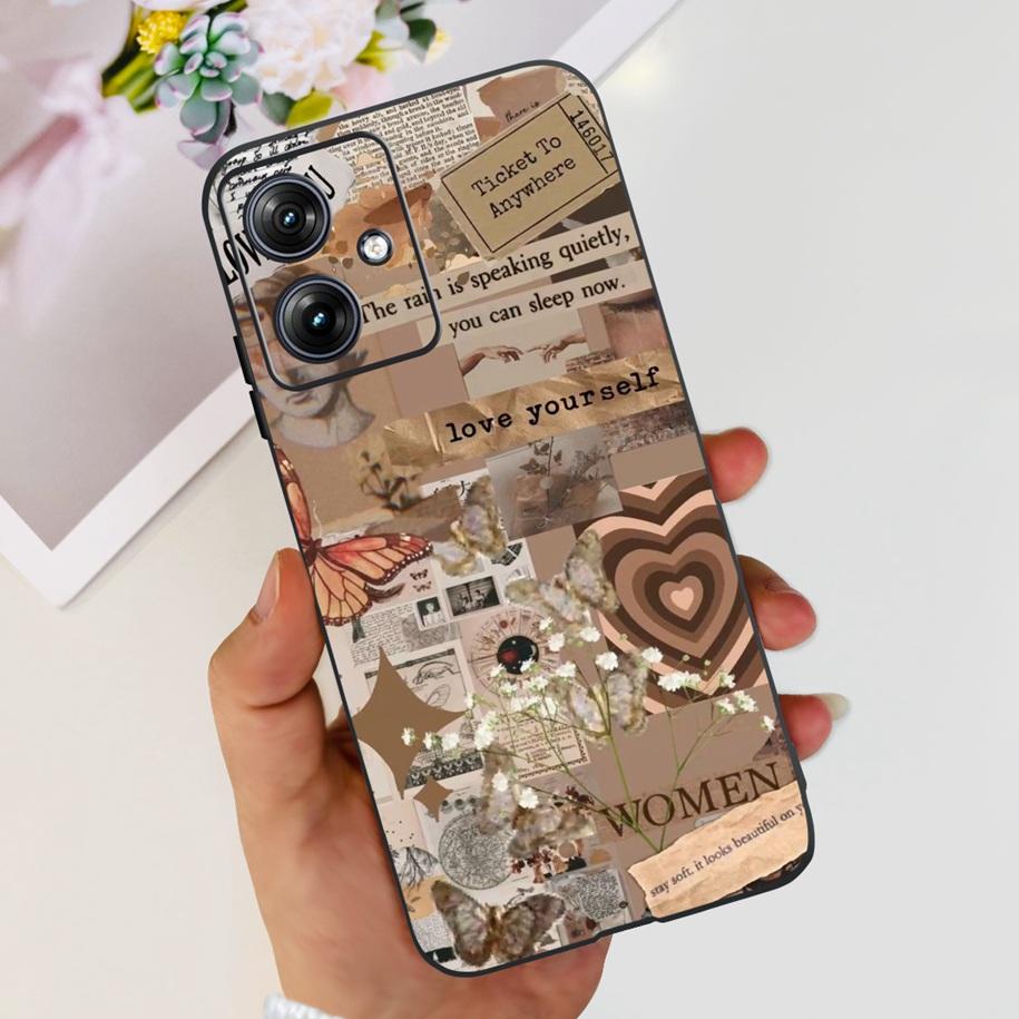 

For Motorola Moto G54 Silicone Case XT-2343-1 Back Cover Fashion Pattern Slim Soft Black TPU Funda For Moto G84 5G MotoG54 Coque Moto G84 5G