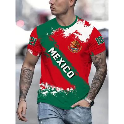 Men's Printed Fashion Short-sleeved Casual Versatile Top Crew Neck Loose T-shirt Comfortable T-Shirts Men’s