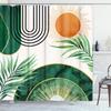 Shower Curtain Mid Century Modern Retro With Drop Shapes In Tones Abstract For All And Purposes Waterproof Polyester Fabric