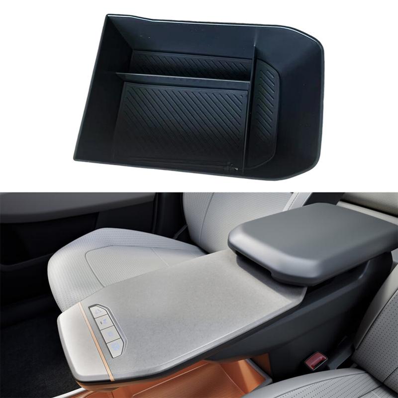 Car Interior Accessories For Kia EV3 2024 Center Console Tray Armrest Storage Box Divider Durable ABS Black Functional Car Tray