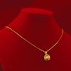 Vietnamese Gold Plated Openwork Ball Pendant Necklace for Women