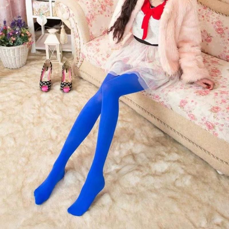 Female Tights Candy Color Velvet 100D High Elasticity Pantyhose Spring Autumn Plus Size Seamless Stockings Long Scoks Women Girl