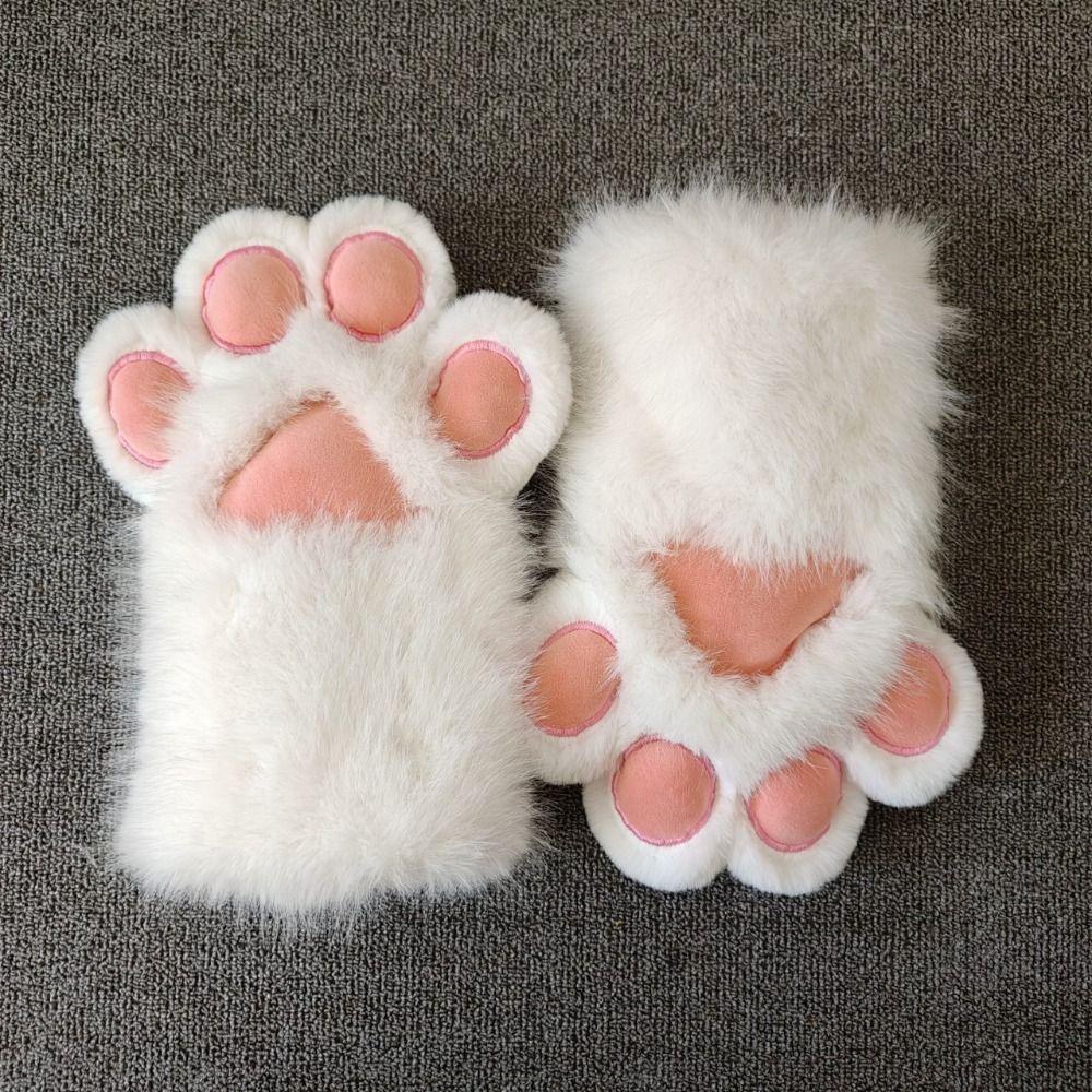 Furry Plush Cat Paw Gloves Cartoon Cosplay Props Fashion Cosplay Costume Gloves Club