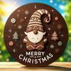 2025 Christmas Wooden Logo Cute Gingerbread Man Holiday Happy Art Decoration, Home Garden Courtyard Wooden Hanging Pendant