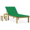 Day and Night - Day and Night Garden Lounger with Impregnated Pine Wood Table and Cushion
