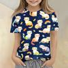 Kids Animal Print Short Sleeve T Shirt Casual Loose Fit Crew Neck Top Soft Comfortable Fabric Suitable for Everyday Wear