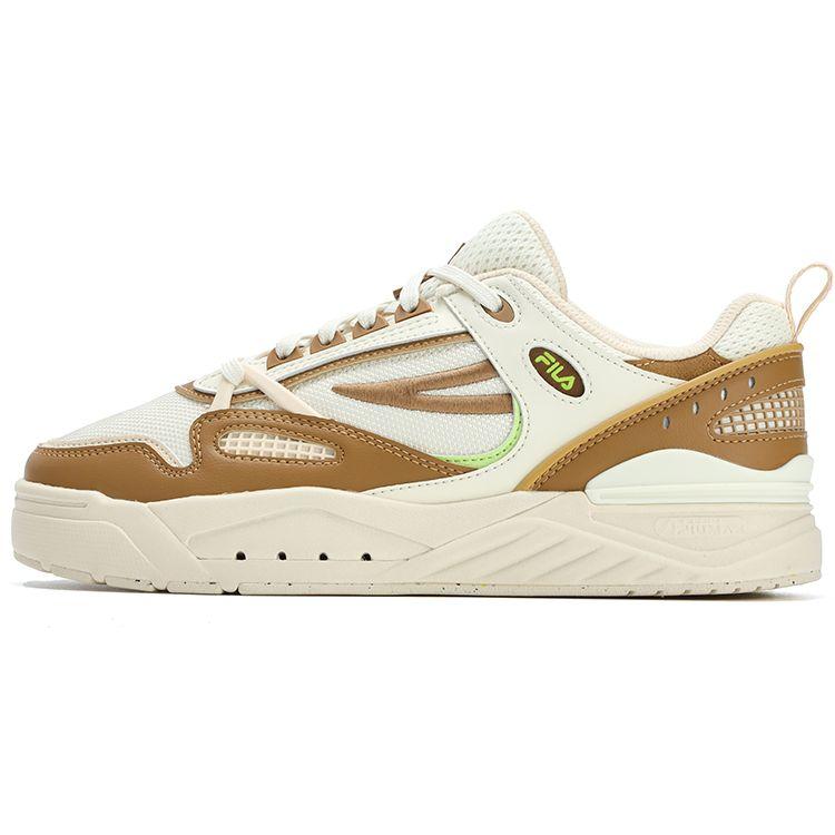 FILA Slam Fabric Synthetic Leather Low Top Sneakers Women Sneakers White Brown F12W321203FAC