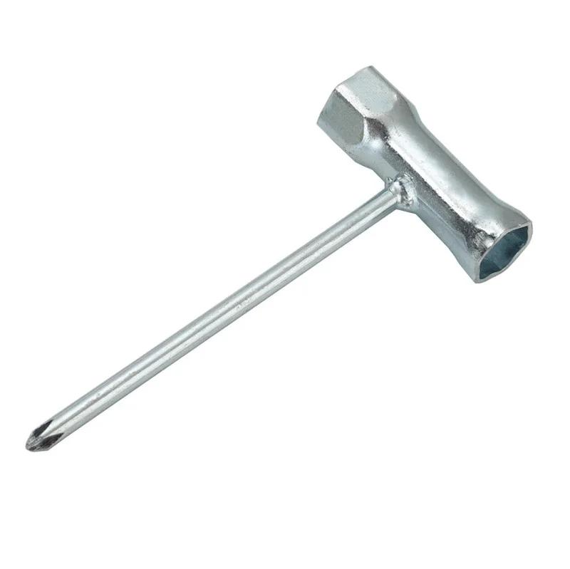 

Свечной ключ 13 мм и 19 мм из нержавеющей стали для бензопил и мотокос Садовый ключ round 17x19mm серебряный