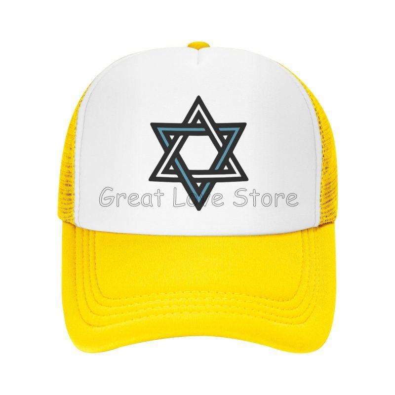 Star of David Print Mesh Baseball Caps Summer Fashion Breathable Snapback Hats Sun Protection Hats Adjustable Snapback Cap