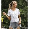 Women's Summer Polka Dot V-Neck Short Sleeve T-Shirt Top