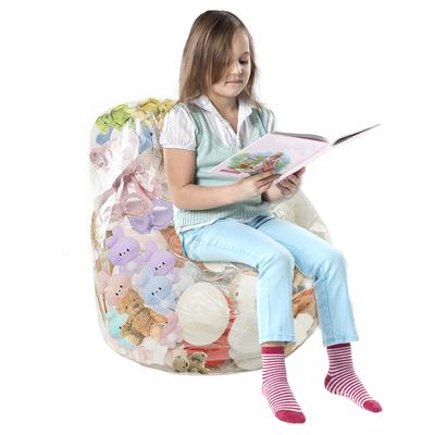 Clear Toy Organizer Large Capacity Plush Toys Storage Bag Chair Cover PVC Stuffed Doll Organizer Bag Safe Storage Seat for Kids
