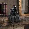 Creative Halloween Party Props 3D Printed Tabletop Gothic Figurine Grim Reaper Sitting Statue Minimalist Desktop Decorations Spooky Sculpture