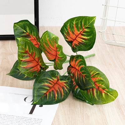 1 Branch Chic Artificial Plant Flexible Eye-catching Plastic Decorative Realistic Fake Leaves Stem Party Supplies