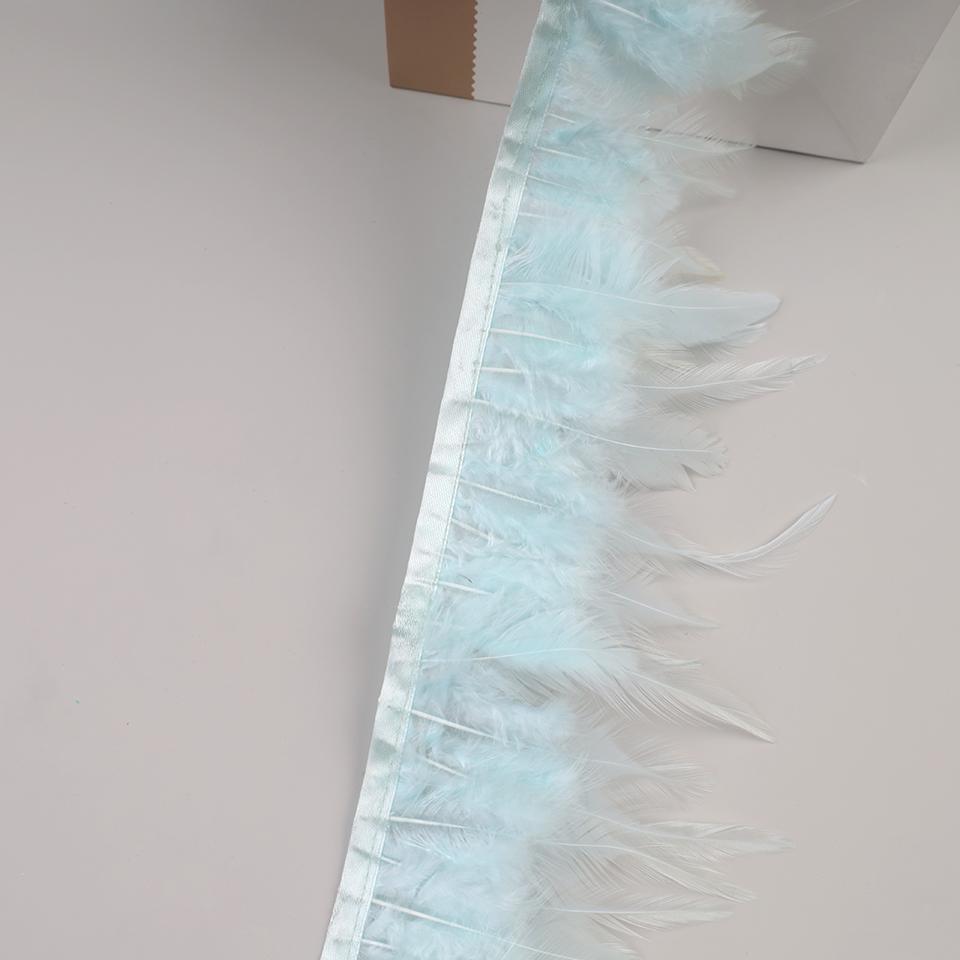 10Meters Hackle Feather Trim Rooster Neck Feather Ribbon Pheasant Feathers Fringe for Crafts Accessories Sewing Decoration