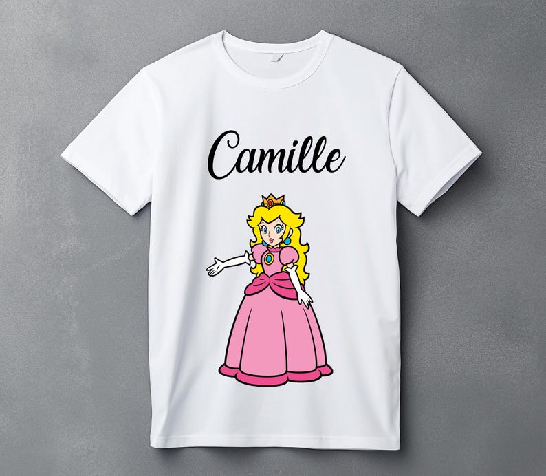 Princess Peach Personalized Kids T-Shirt - Gift - Birthday 110