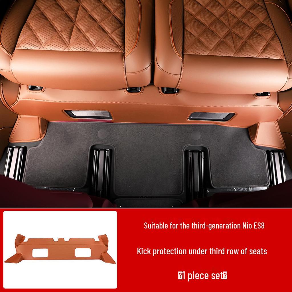 Compatible Nio ES8 Third Row Leather Kick Mats and Protectors for 26 Models - Car Interior Accessories