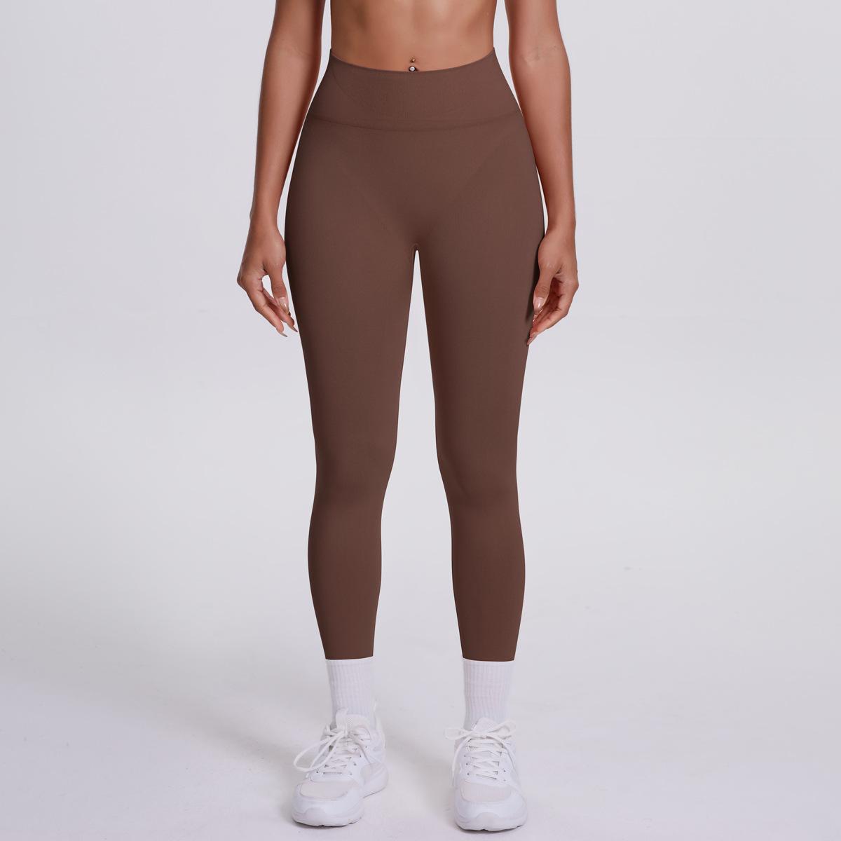 

High Waisted Seamless Tight Yoga Pants, Quick Drying Breathable Outdoor Running And Fitness Pants, Peach Hip Lifting Sports Pants For Women XS