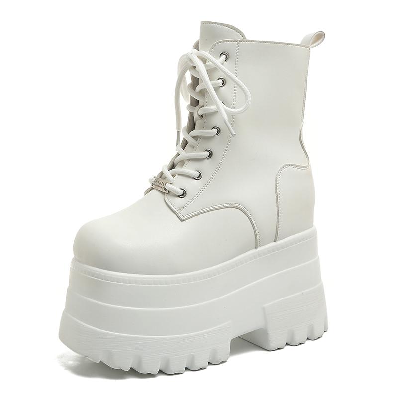 Fashion Women 13cm,17cm Platform Boots Casual Outdoor Shoes Chunky Simple Design Ankle Boots Cool Nightclub Party Cosplay Shoes 35-43