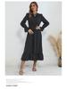 European & American Long-Sleeved Pleated Polka Dot Dress - Autumn/Winter 2022