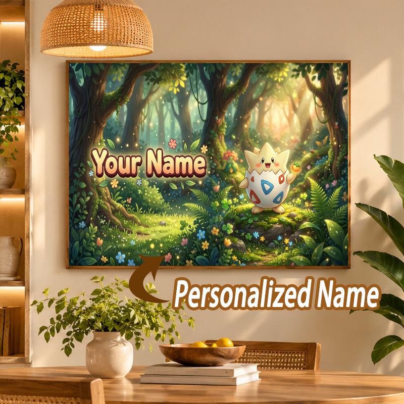 Togepi Custom Name Diamond Painting Personalized 5D Full Drill DIY Diamond Art Home Decor