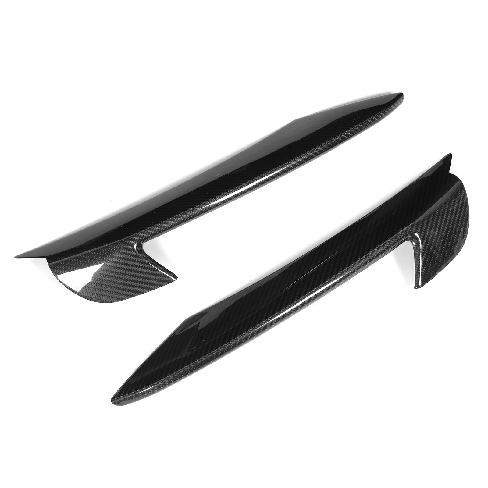 

Front Light Bumper Dry Carbon Fiber Daytime Headlight Trim Cover for Ford Mustang 2018‑2020