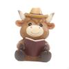 Highland Cow Figurine for Tabletop Decoration, Resin Animal Sculpture Garden And Living Space