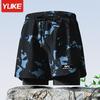 Mens Double-Layered Board Shorts Swim Trunks Beach Swimming Surfing Quick-Dry Anti-Chafe Athletic Swimwear