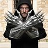 Rękawice Nazgul z grawerem Srebrna Średniowieczna Zbroja, Gotyckie Stalowe Ochraniacze Dłoni Fantasy do LARP Cosplay i Kostiumu na Halloween