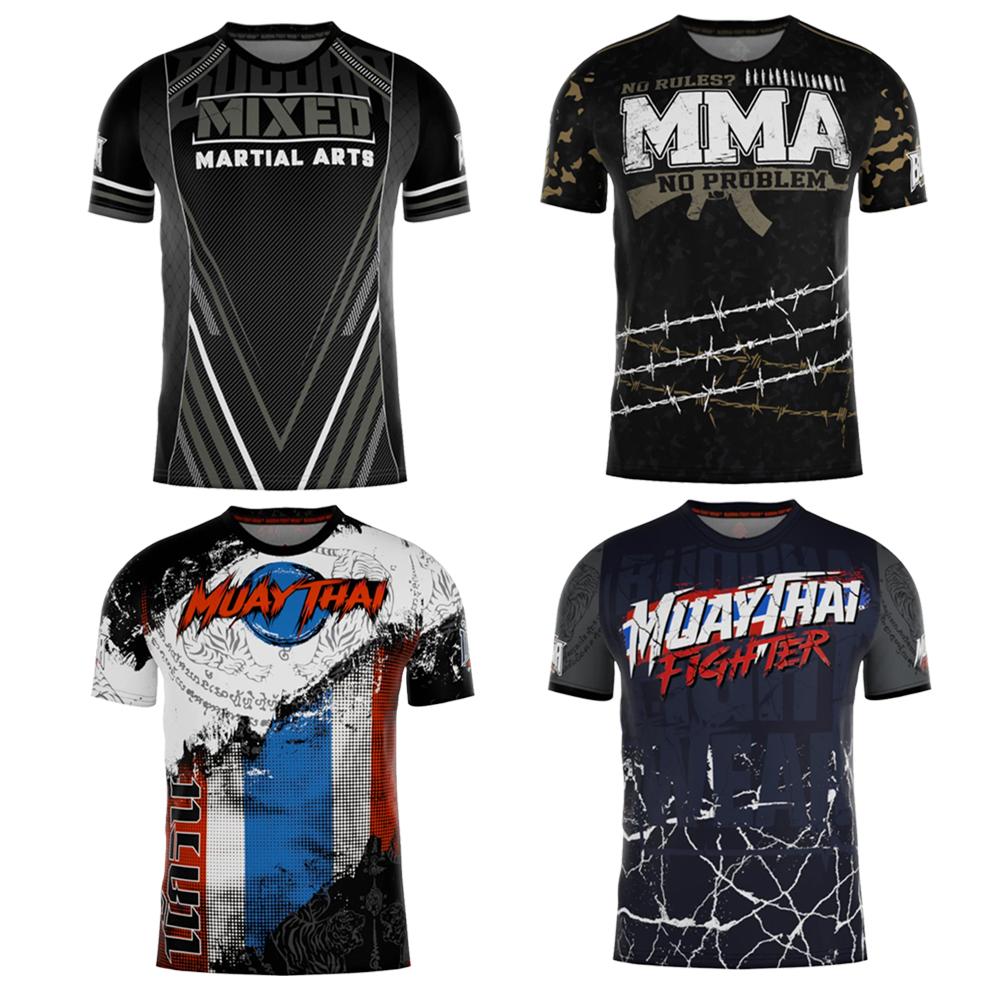 2025 Neuer Kampf-Boxanzug Sommer Hot Sale Herren T-Shirt Locker Atmungsaktiv 3D-Druck Kurzarm Herren Sport Fitness Tops