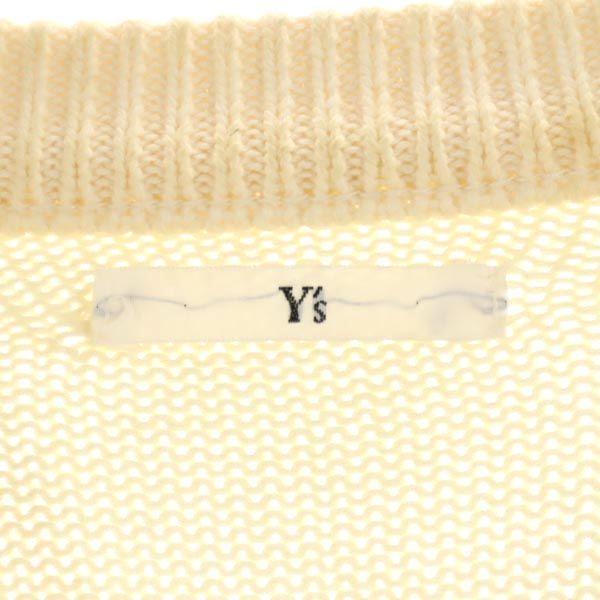 Y's Made In Japan Long Sleeve Sweater Off White Knit Men's Used