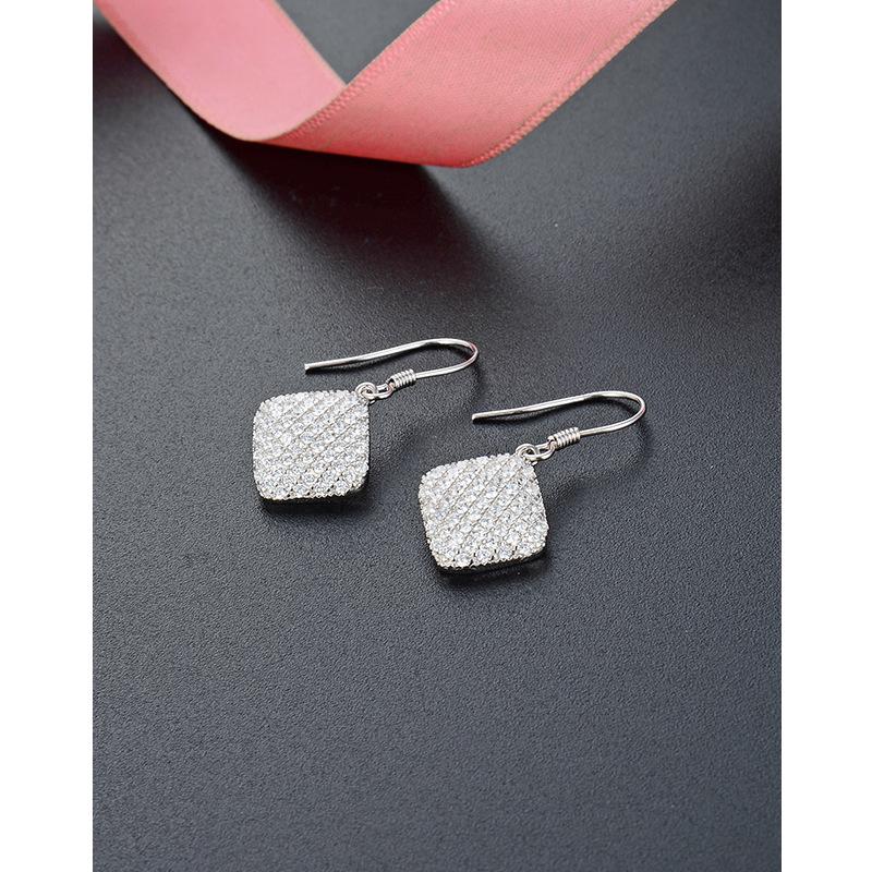 

Корейские серьги-подвески в стиле Инс из стерлингового серебра s925 с ромбами S925 Silver