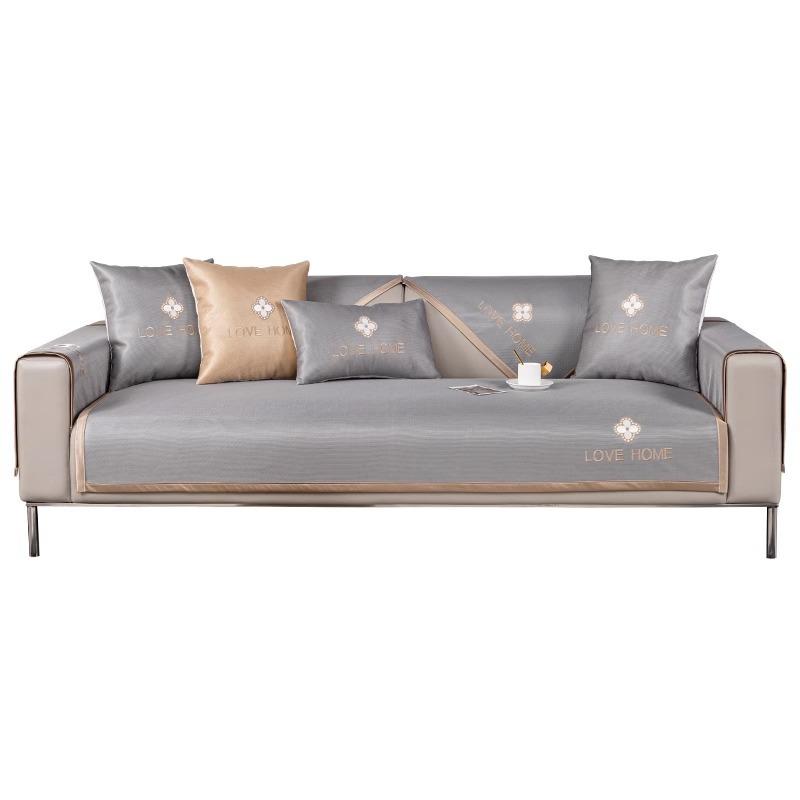 Sofa Cushion Summer Light Luxury and Simplicity High-Grade Non-Slip Summer Mat Gray Sofa Cover Cool Cushion