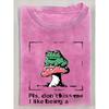 European Size Men'S Washed Short Sleeve T-Shirt | Frog & Mushroom Funny Text Print, Vintage Distressed Trendy Top, High-Quality Fashion Soft Comfort